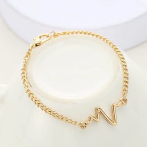 5 for $12 - New Gold Heartbeat Bracelet